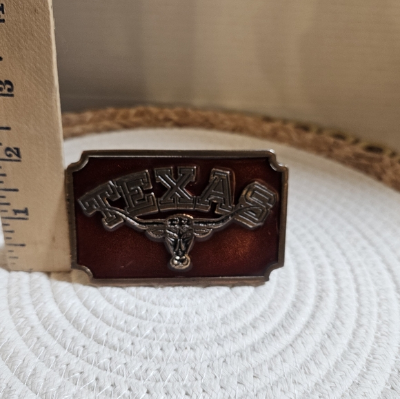 Vintage Koleaco TEXAS Longhorn Limited Edition Belt Buckle U01 Brass Red 1975 US - Picture 4 of 9